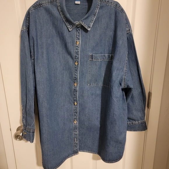 Pre-loved Old Navy Oversized Denim Shirt sz XL - Picture 2 of 7